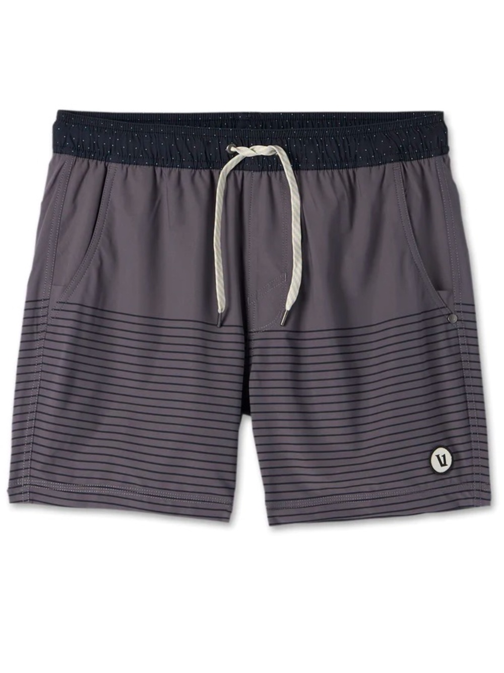 VUORI MEN'S KORE SHORT 5" Black/Grey Size XXL Pockets Elastic Waistband Lined